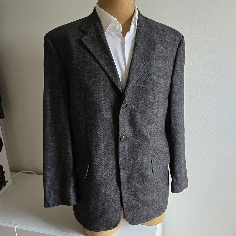 BAUMLER Lambswool Windowpane Grey Blazer